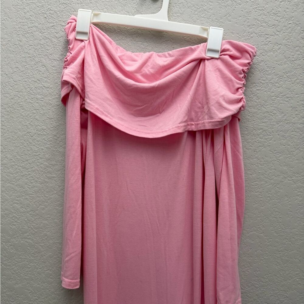 Glampunch Off Shoulders Maternity Dress Long Sleeve Ruched Maternity Gown Baby S - Picture 3 of 5